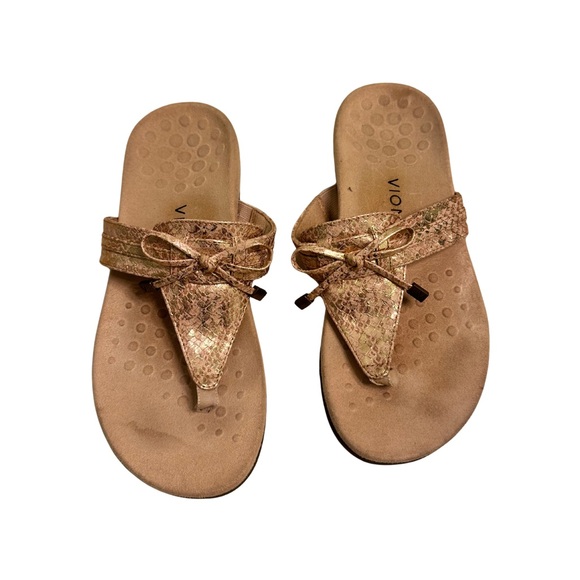 Vionic Gold Metallic Sandals - Picture 1 of 5